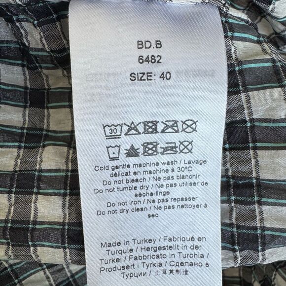 NWT GANNI Check Seersucker Tiered Minidress - Picture 9 of 10